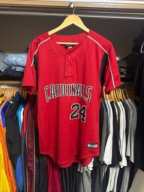 TAG Team Uniforms Cardinals Baseball Jersey Number 24 Red Medium